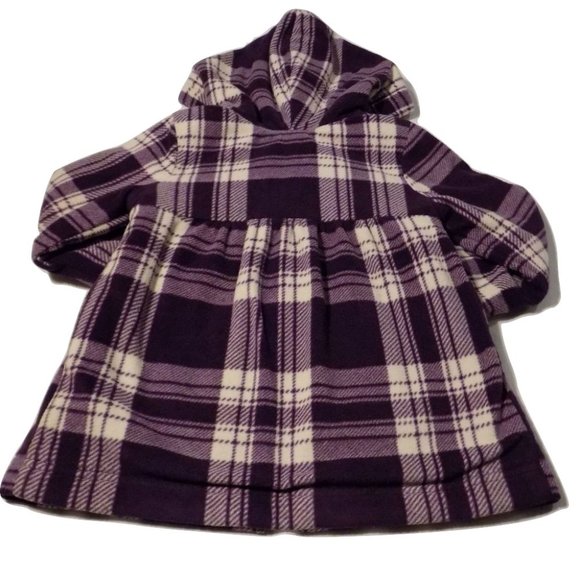 Old Navy Purple Plaid Pea Coat, Size 4T - Picture 2 of 2